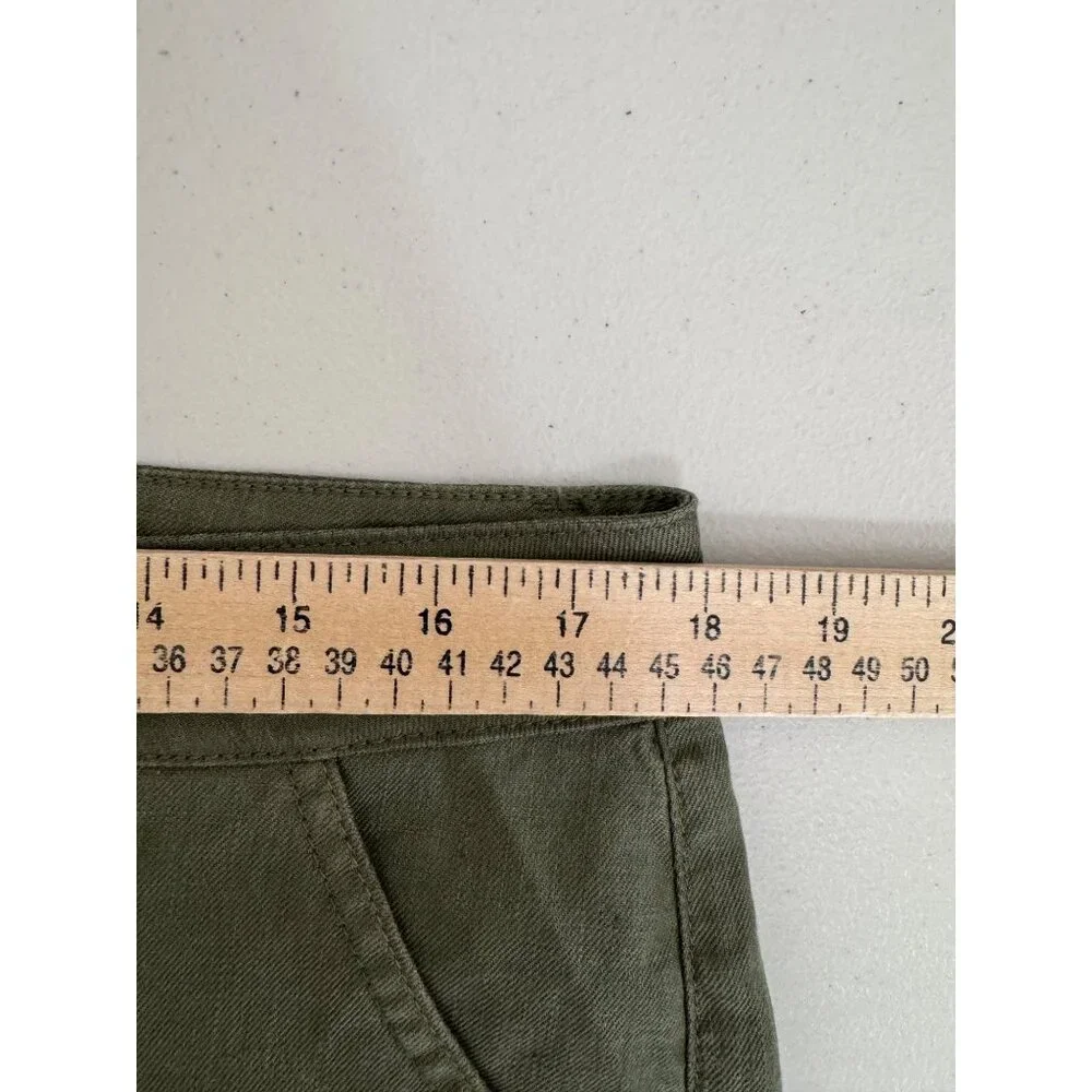 Level 99 Sienna Boyfriend Pants Olive 90s beachy linen sz 31 - Picture 5 of 11